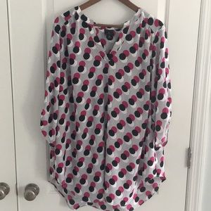 Plus size sheer blouse.